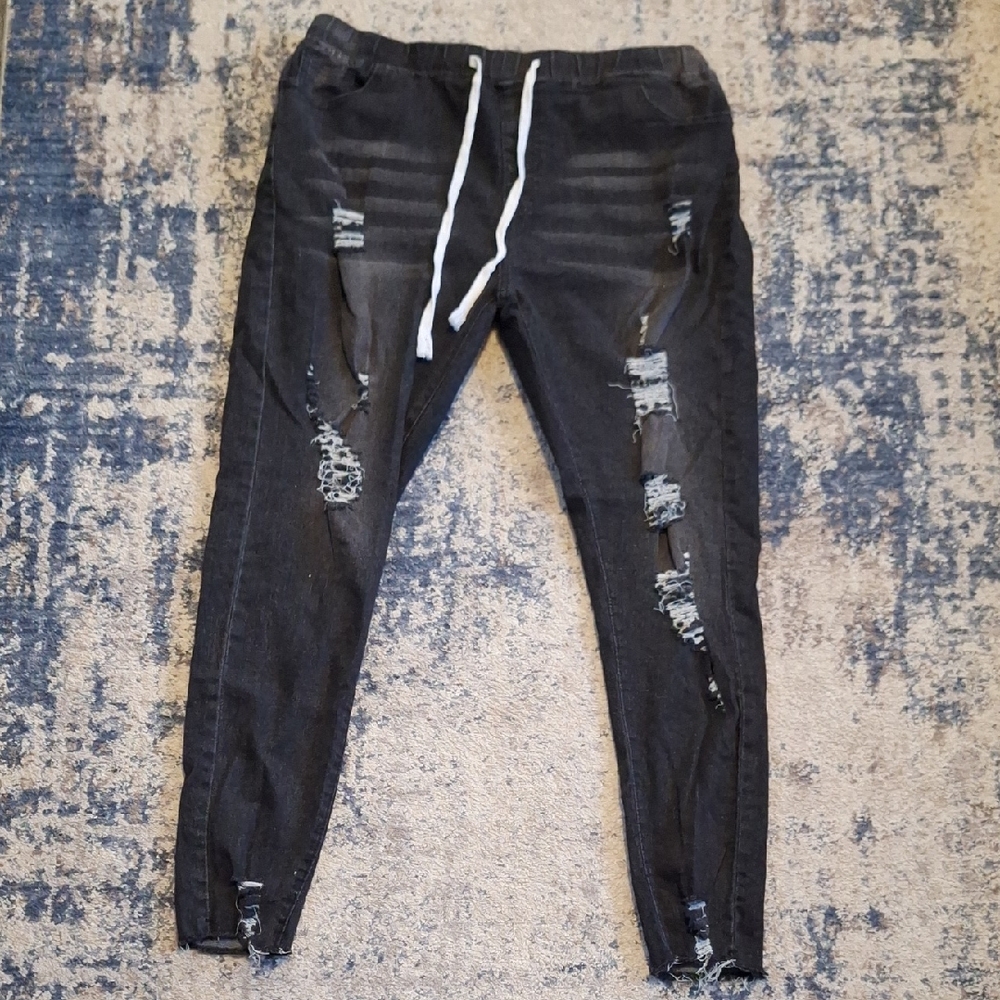 Women's Plus Size high-waisted, distressed skinny jeans Size 2XL